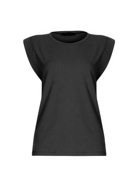 Helianthus Siyah Vatkalı T-shirt