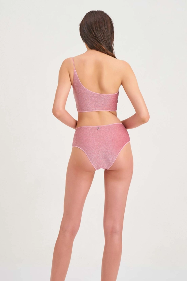 Dorsia Pembe Simli Bikini Üstü
