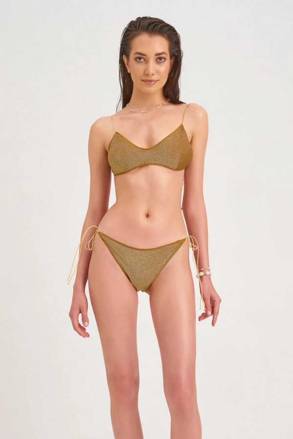 Tina Altın Simli Bikini Altı