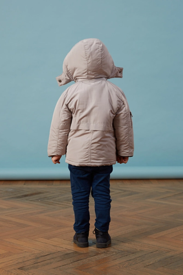 Bebe Kolu Cepli Bej Anorak