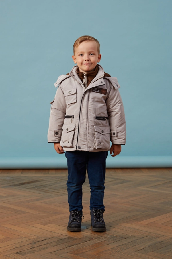 Bebe Kolu Cepli Bej Anorak