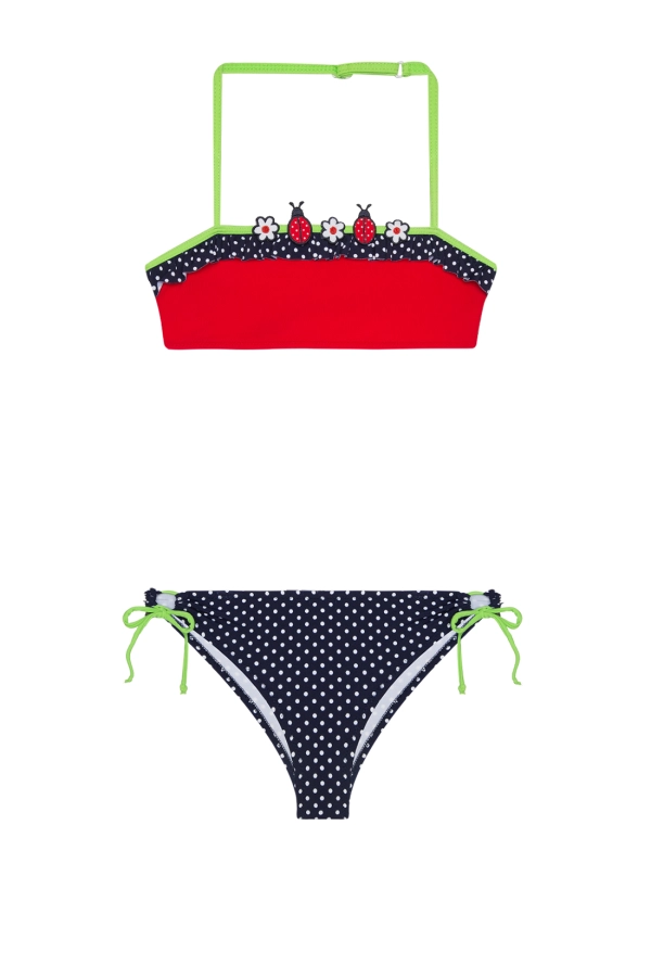 Fırfırlı Straplez Çocuk Bikini Takımı