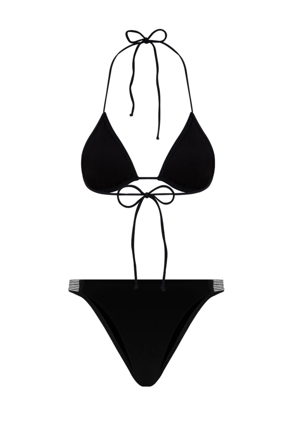 Love Taş Baskılı Üçgen Bikini Takımı