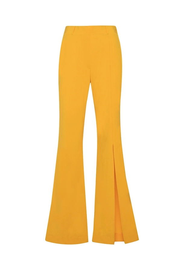 Rhea Geniş Paça Sarı Pantolon