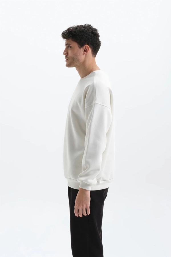 Pure Beyaz Oversize Sweatshirt Erkek