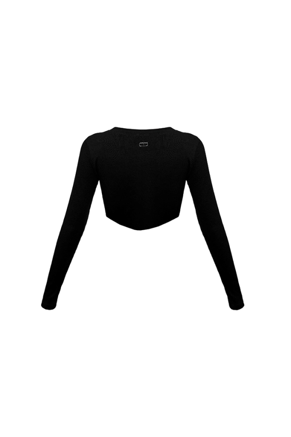 Gabrielle Siyah Basic Crop
