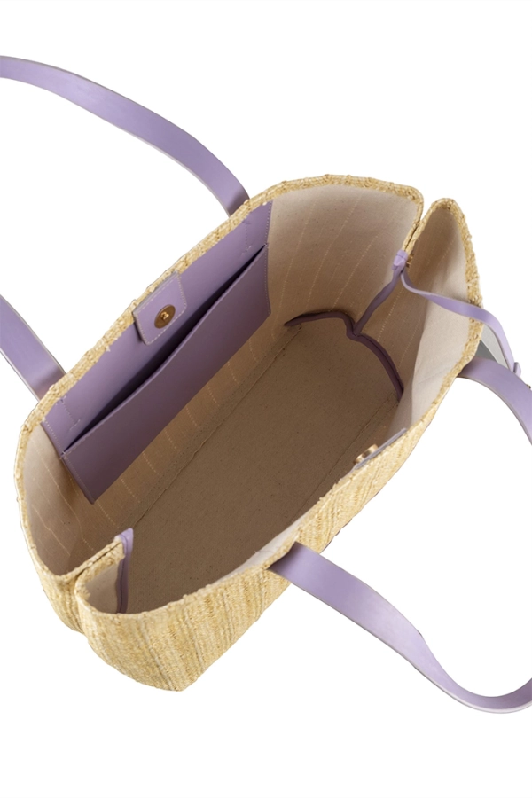 Lila Wicky Hasır Çanta