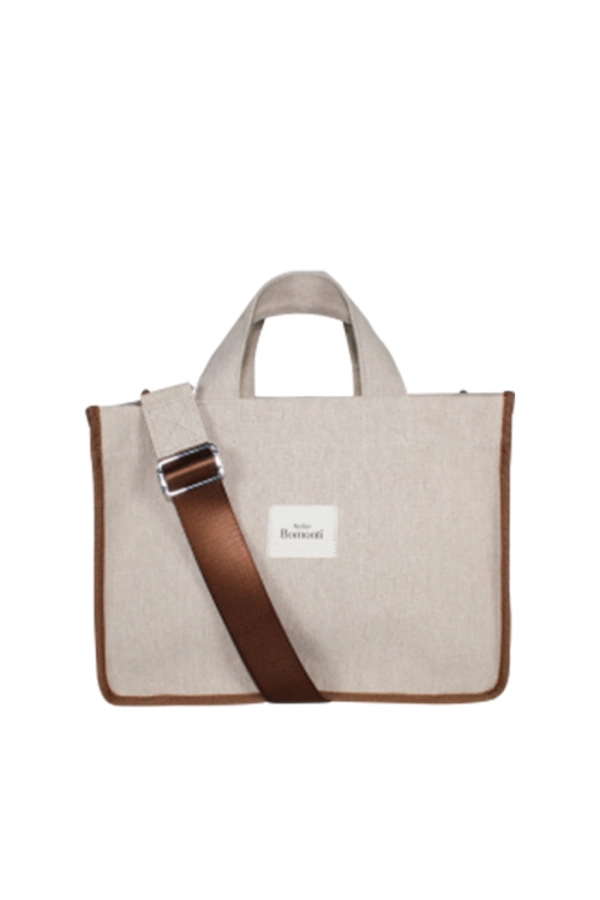 Hishi Rj Tote Bag Beige Kanvas Çanta