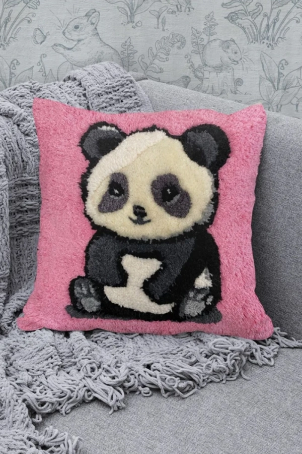 Panda Pembe Yastık