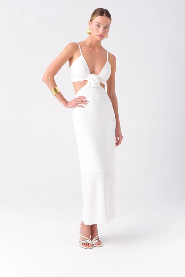Rosalia Midi Beyaz Elbise