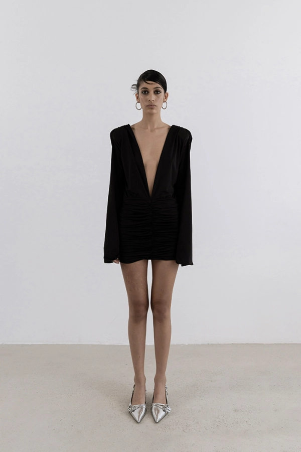 The Natte Black Mini Dress