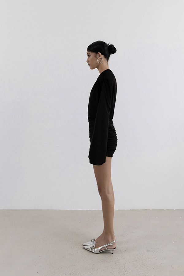 The Natte Black Mini Dress