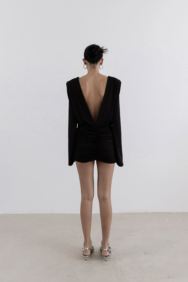 The Natte Black Mini Dress