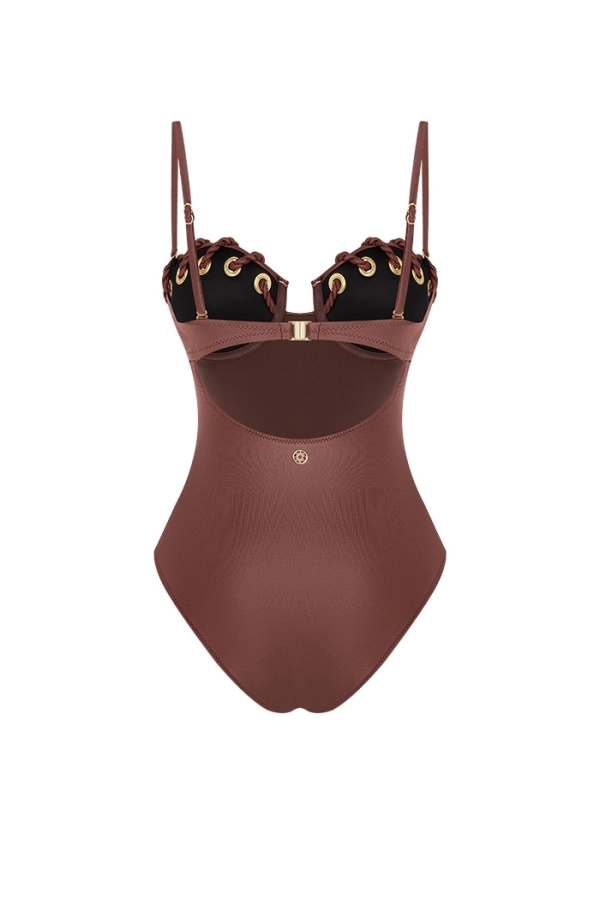 CALICHE BURNT UMBER KUŞGÖZLÜ KAPLI MAYO