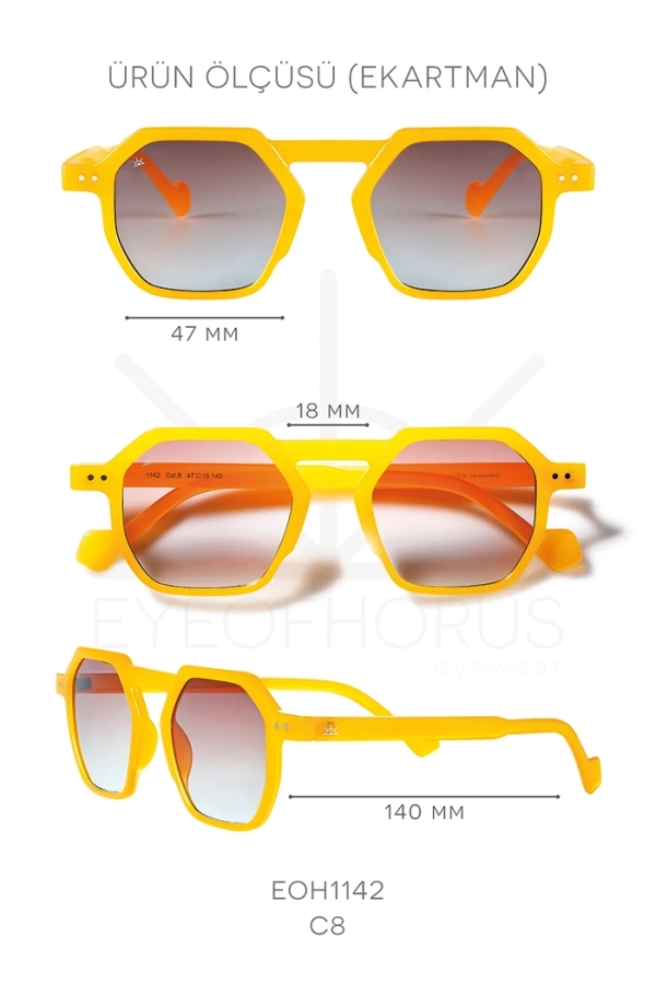 EOH1142 C8 Sarı Unisex Güneş Gözlüğü