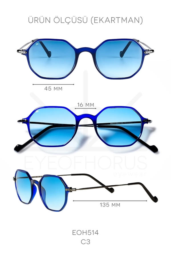 EOH514 C3 Lacivert Unisex Güneş Gözlük