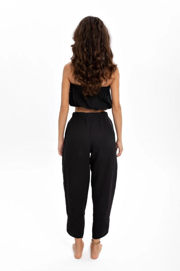 Siyah Müslin CropTop