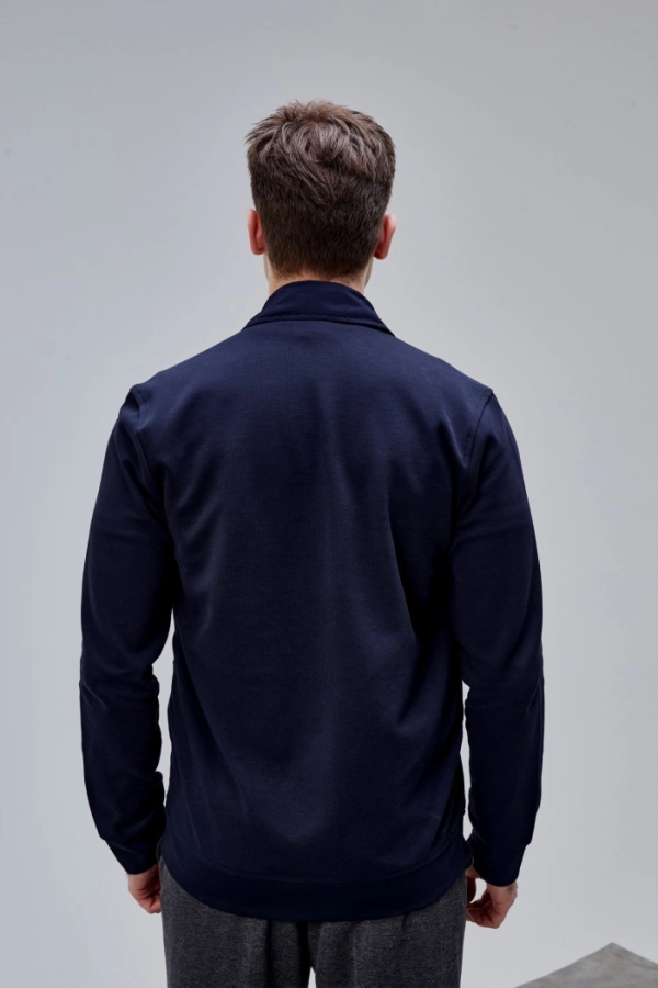 Lacivert Renk Regular Fermuarlı Ceket