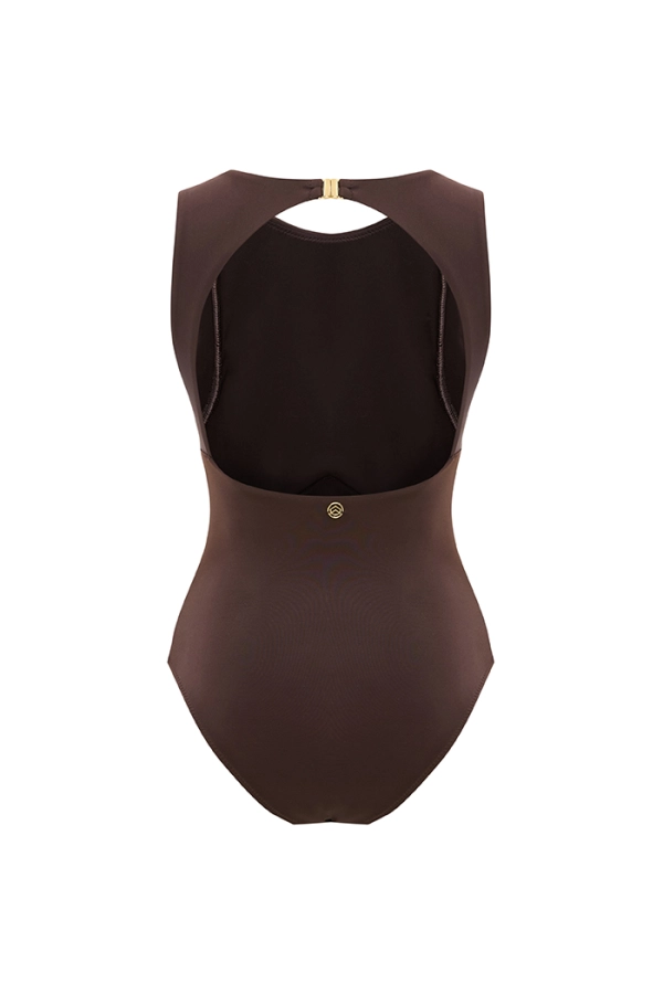 Elarionne Espresso Halter Yüzücü Mayo