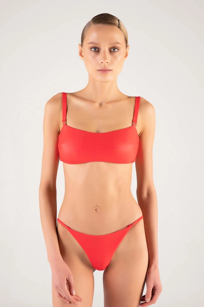 Kırmızı Straplez Bikini
