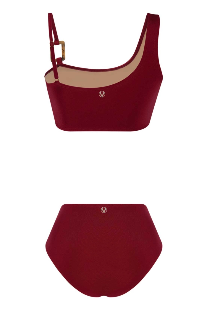Halka Detaylı Bordo Bikini