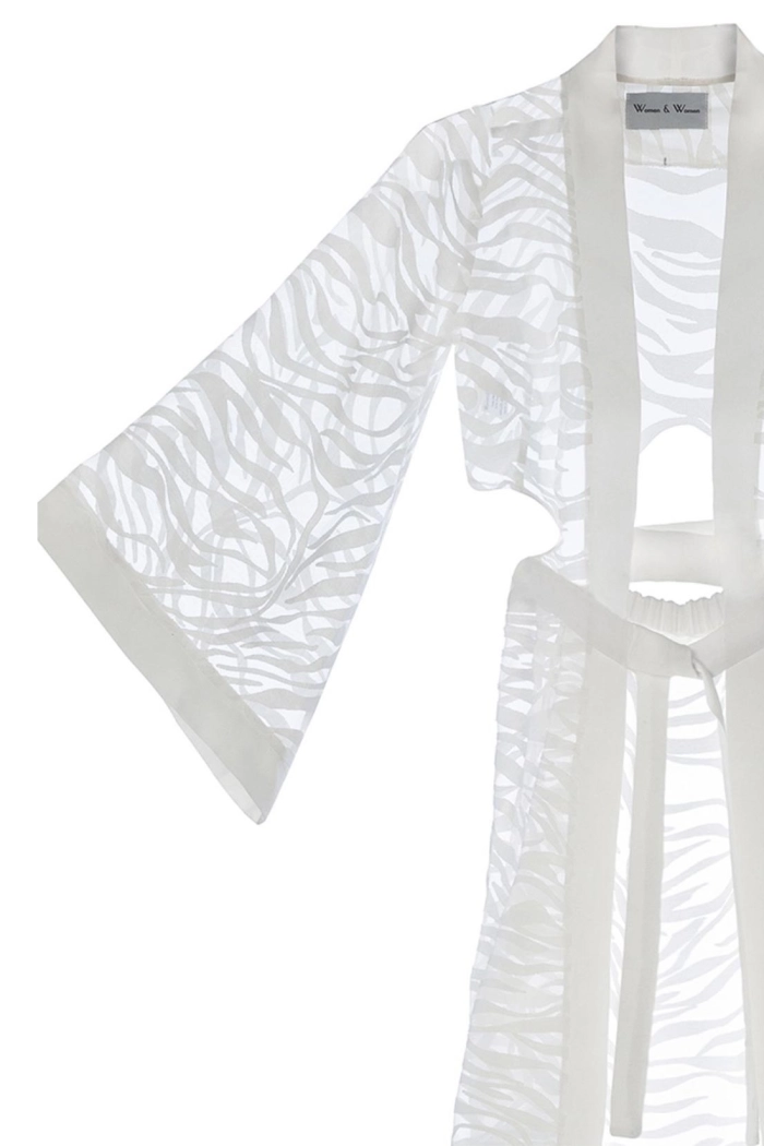 Sevilla Transparant Beyaz Kimono Elbise