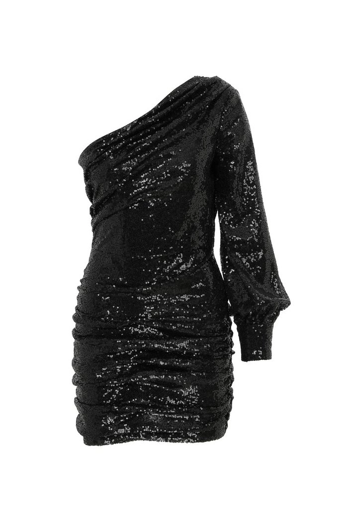 Gloria Siyah Payetli Elbise