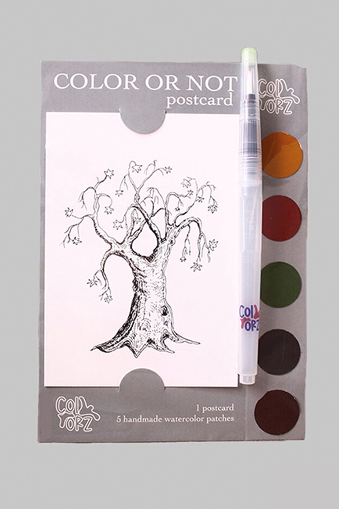 Color Or Not Boyanabilir Kartpostal Seti - Ağaç