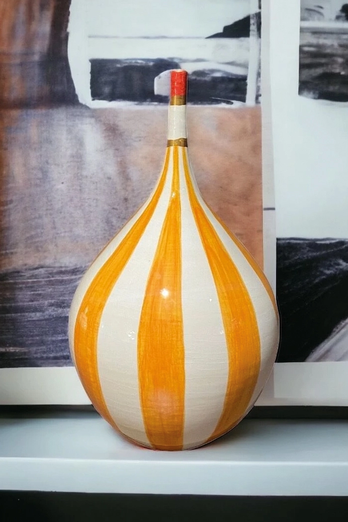 Striped Orange Vazo
