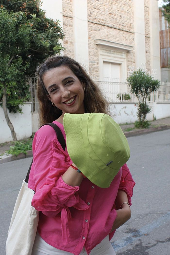 Lime Green City Unisex Bucket Şapka