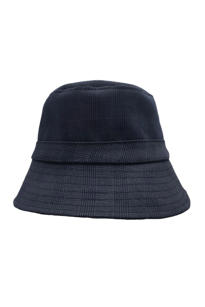 Navy Blue City Ekose Unisex Bucket Şapka