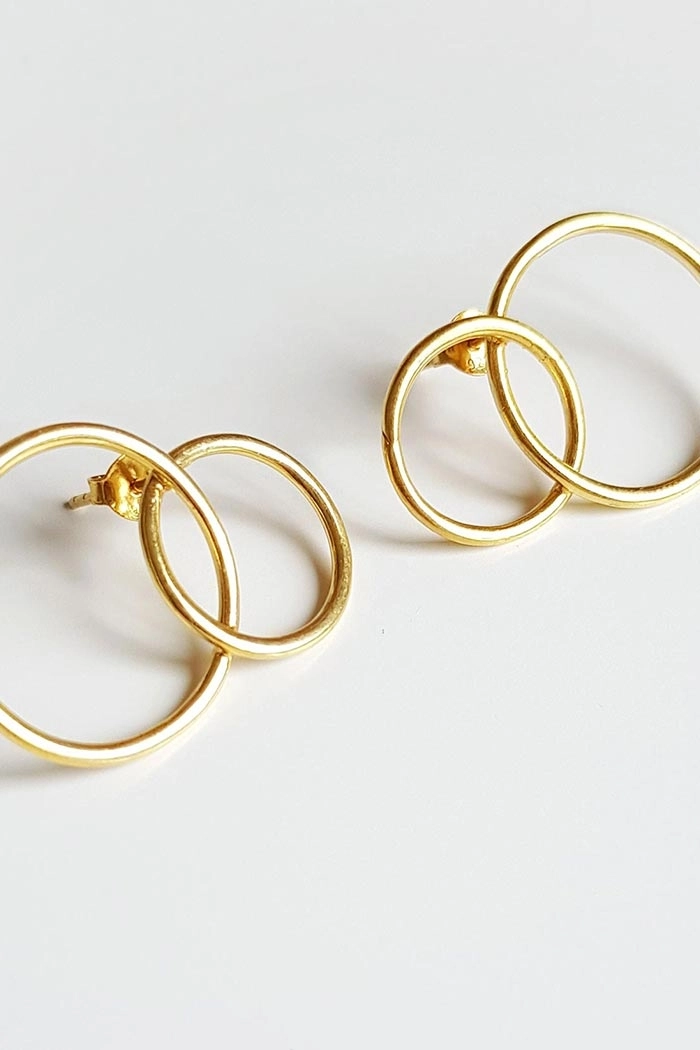 Circle in Circle Gold Küpe