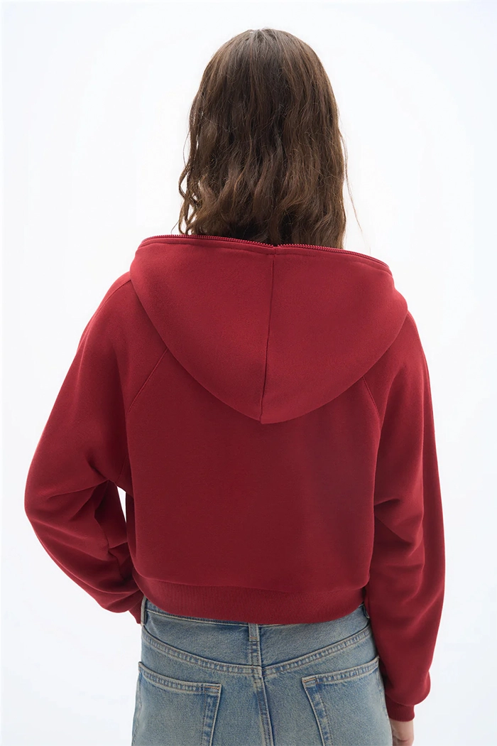 Taş Rengi Zipper Sweatshirt