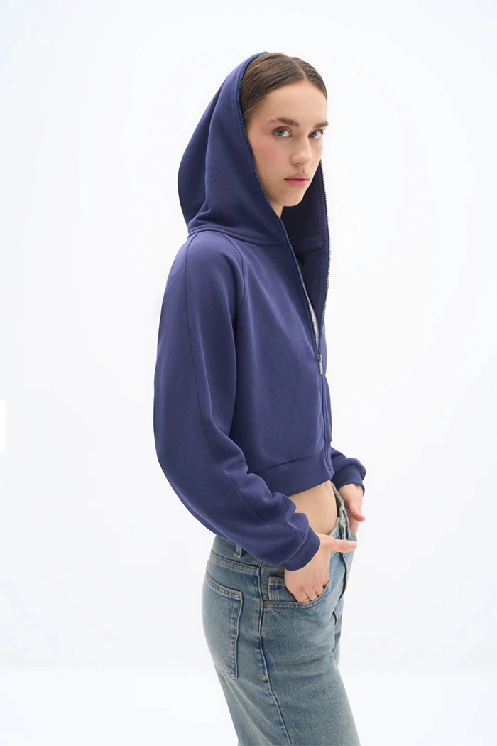 Lacivert Zipper Sweatshirt