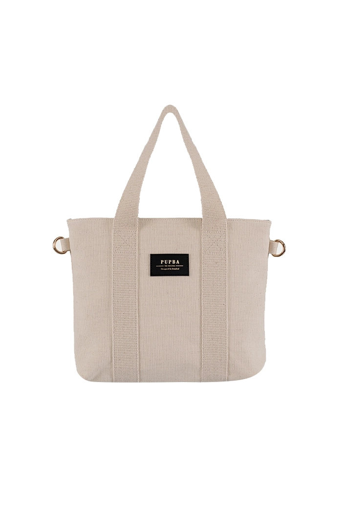 YAGA TOTE BAG - PU KREM (SİYAH -ALTIN ETİKET)