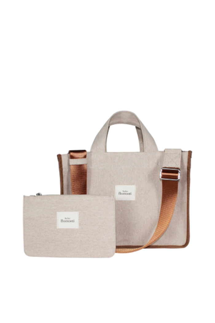 Hishi Rj Tote Bag Beige Kanvas Çanta