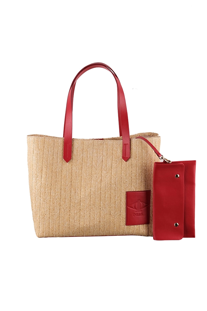 Kırmızı Wicky Hasır Çanta