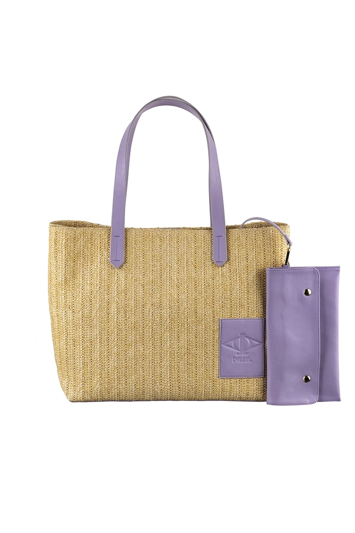 Lila Wicky Hasır Çanta