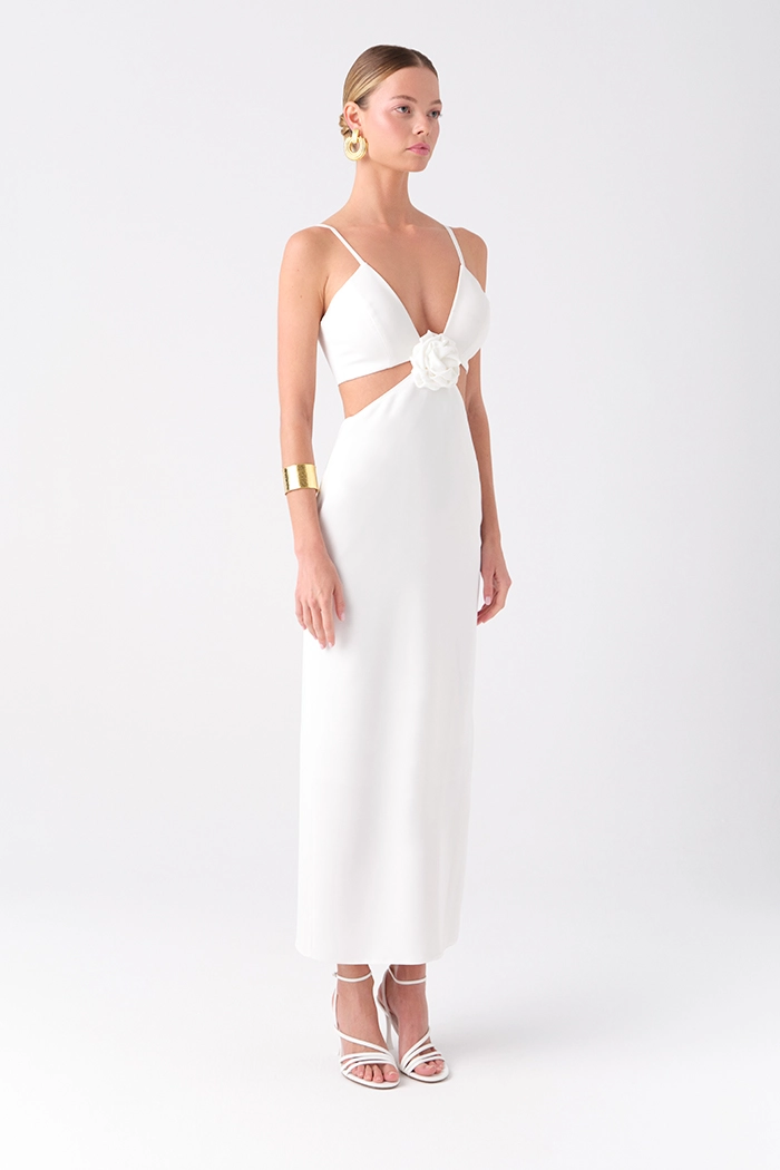 Rosalia Midi Beyaz Elbise