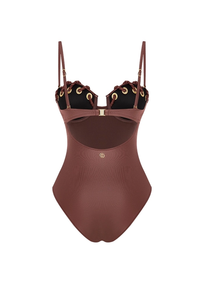 CALICHE BURNT UMBER KUŞGÖZLÜ KAPLI MAYO