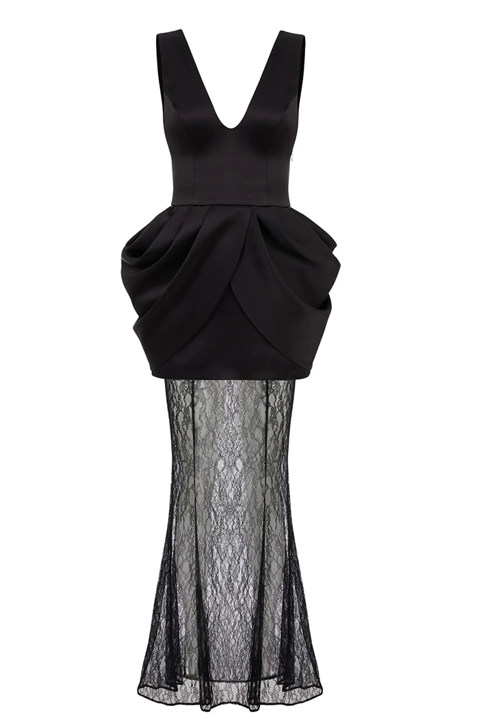 Ardor Saten Dantel Elbise Takımı