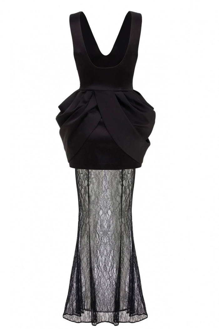 Ardor Saten Dantel Elbise Takımı