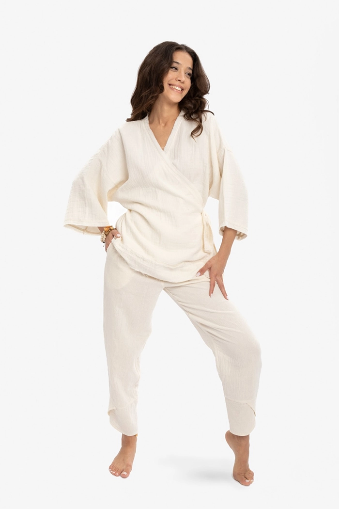 Kruvaze Naturel Kimono