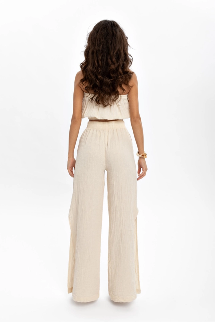 SlitSide Müslin Yırtmaçlı Pantolon