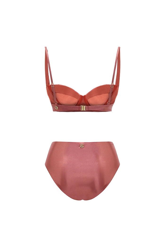 Nysera Lumirose Shiny Yüksek Bel Bikini Takımı